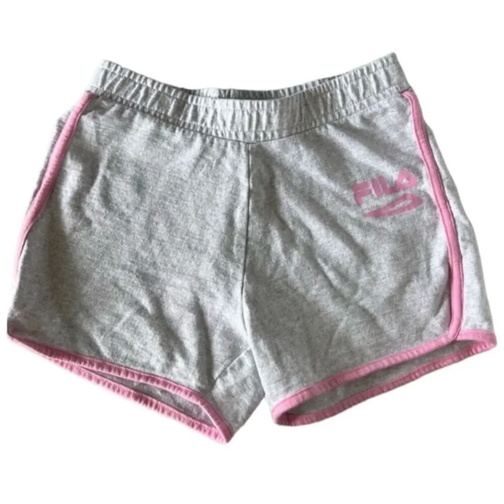 Fila girls size medium 10/12 shorts Gray Grey Pink Logo - Picture 1 of 5